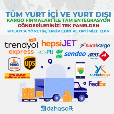 Tüm Yurt İçi ve Yurt Dışı Kargo Firmaları ile Tam Entegrasyon